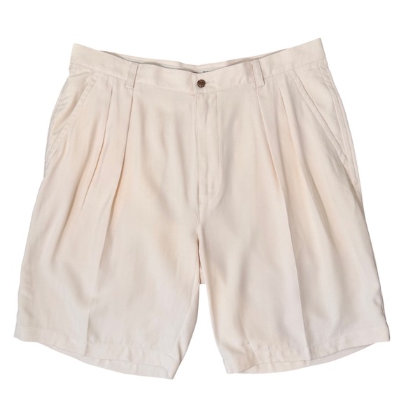 Tommy Bahama Other - Tommy Bahama Silk Pleated Vintage Shorts (38) Khaki Beige Resort Golf Relax